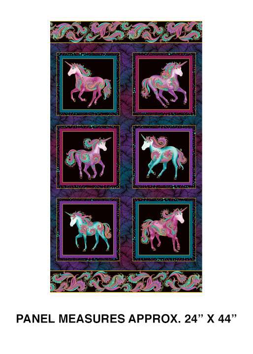 Believe in Unicorns - Panel, Black/Multi