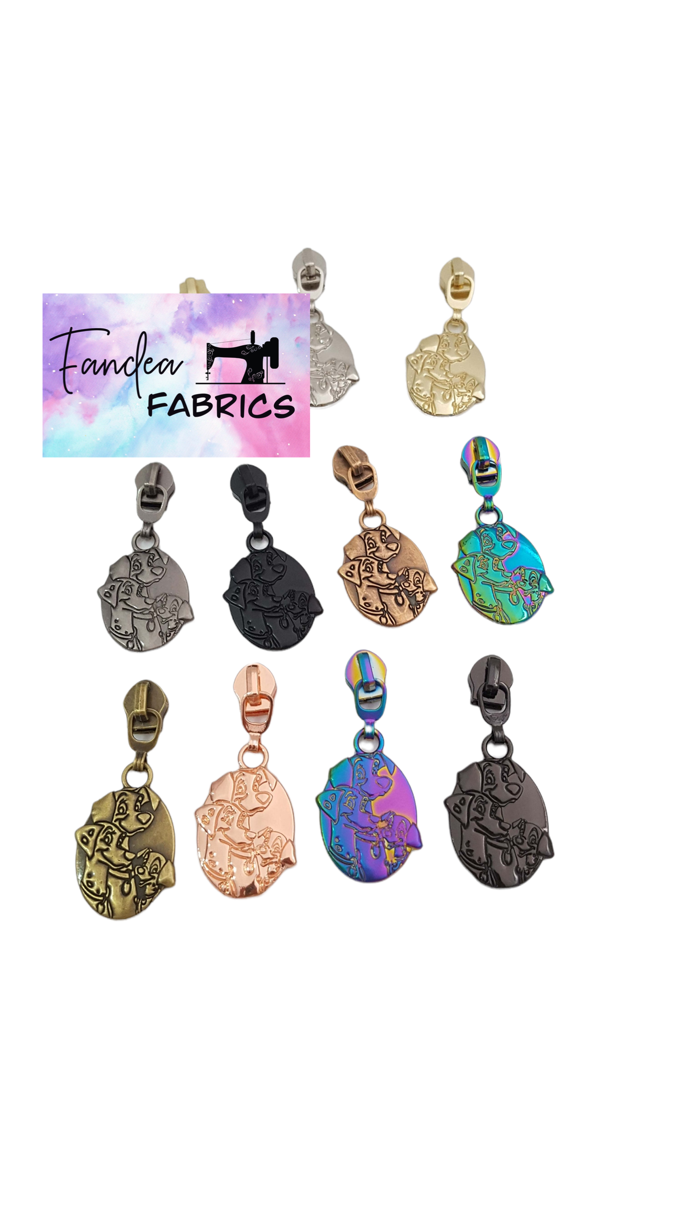 Dalmation Family Zipper Pull - RTS