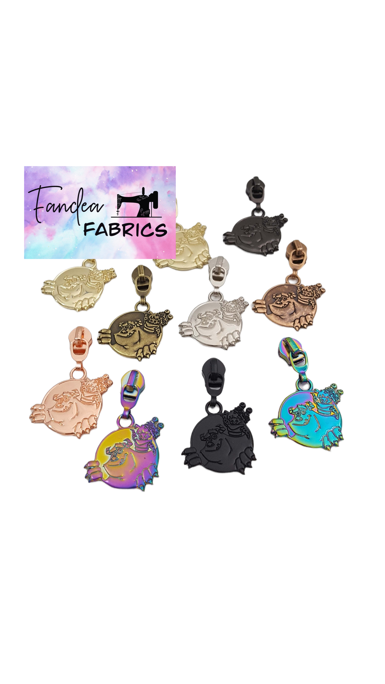 Kitty and Boo Zipper Pull - RTS