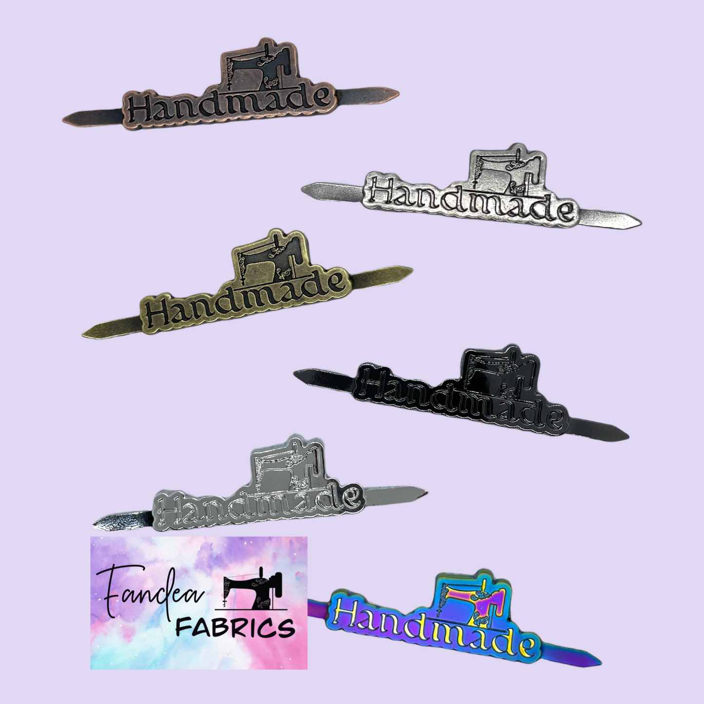 Handmade bag label with Sewing Machine - RTS