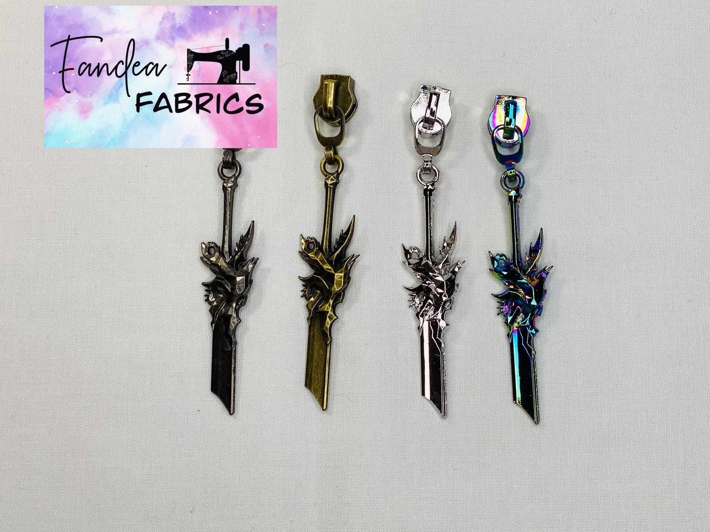 Broken Sword Zipper Pull
