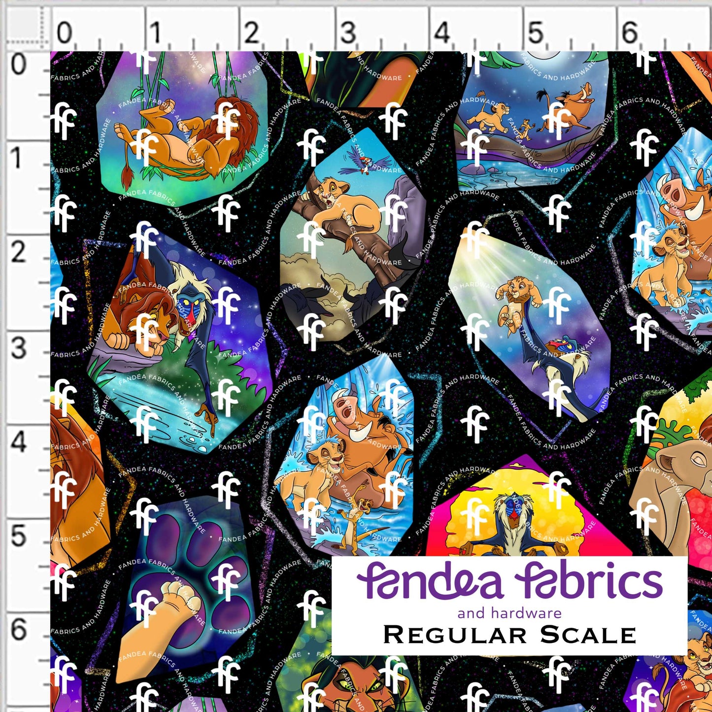 Lion on Glitter -R33 Fabric PREORDER